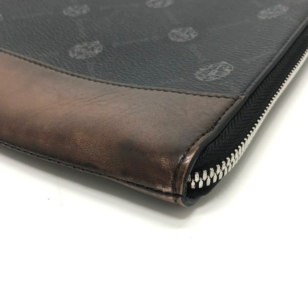 Berluti Clutch bag E1129 leather black Signature business bag mens Used Authentic