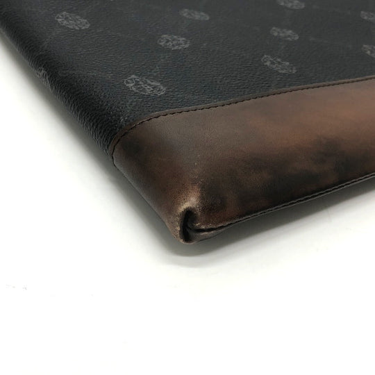 Berluti Clutch bag E1129 leather black Signature business bag mens Used Authentic