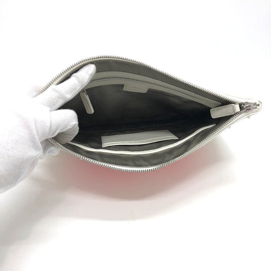 MCM Clutch bag leather white Logogram clutch Women Used Authentic