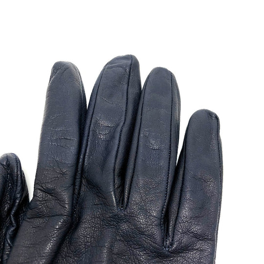 HERMES Glove leather Navy / Red Fashion Accessories apparel Women 6 Used Authentic