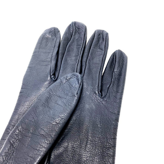 HERMES Glove leather Navy / Red Fashion Accessories apparel Women 6 Used Authentic