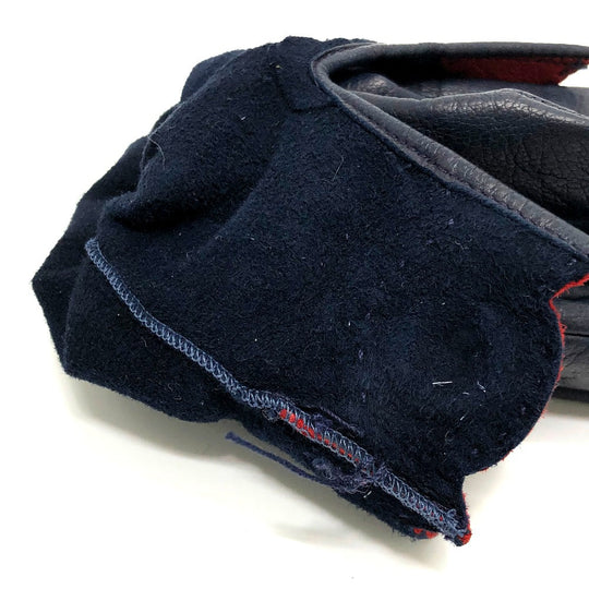 HERMES Glove leather Navy / Red Fashion Accessories apparel Women 6 Used Authentic