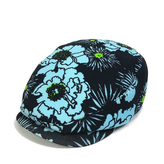 PRADA Casquette Nylon Blue x black Floral hat Women L Used Authentic