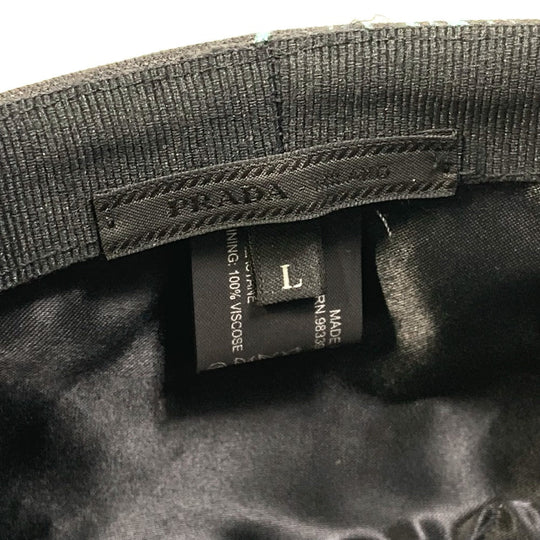 PRADA Casquette Nylon Blue x black Floral hat Women L Used Authentic