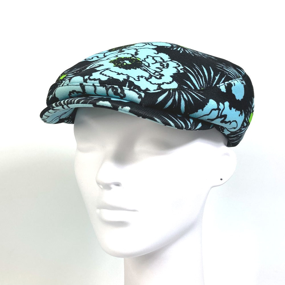 PRADA Casquette Nylon Blue x black Floral hat Women L Used Authentic
