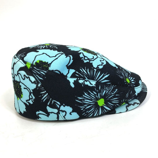 PRADA Casquette Nylon Blue x black Floral hat Women L Used Authentic