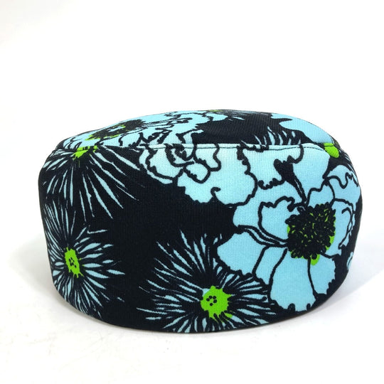 PRADA Casquette Nylon Blue x black Floral hat Women L Used Authentic