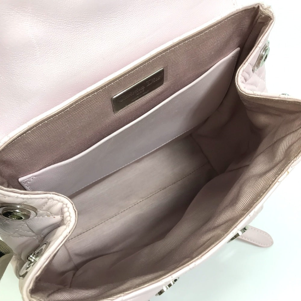 Christian Dior Backpack leather pink Cannage Stardust Small Backpack Women Used Authentic