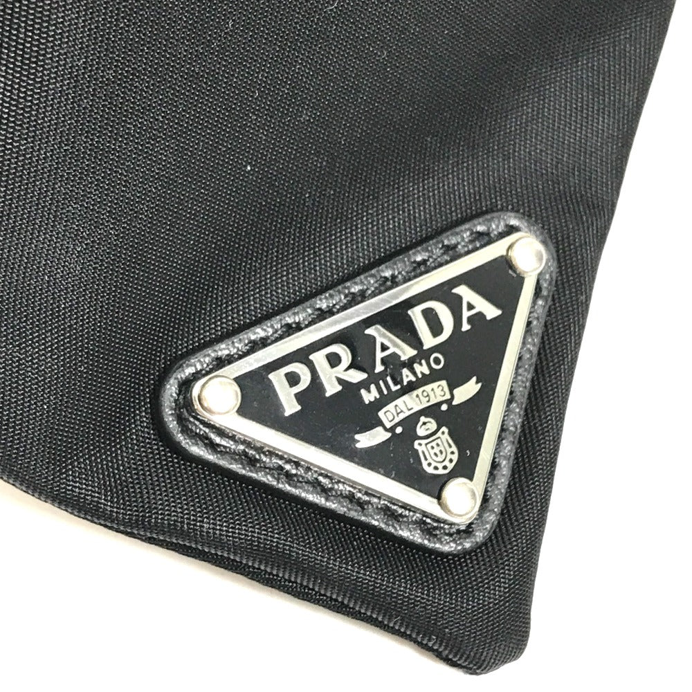 PRADA Scarf Nylon black With logo pet muffler unisex(Unisex) Used Authentic
