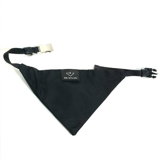 PRADA Scarf Nylon black With logo pet muffler unisex(Unisex) Used Authentic