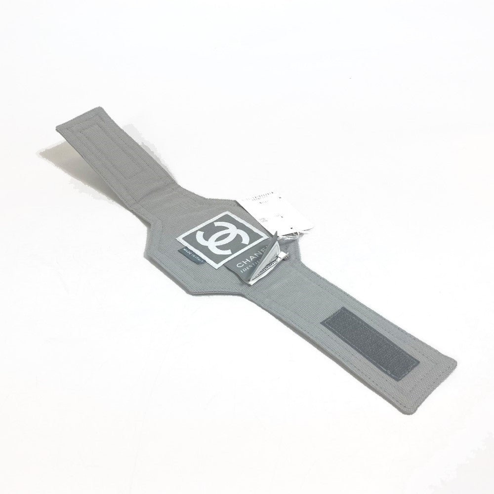 CHANEL Wristband Cotton, Nylon gray Sports line COCO Mark unisex(Unisex) Used Authentic