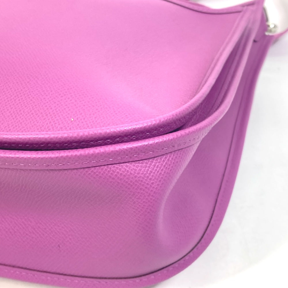HERMES Shoulder Bag Epsom purple H logo punching Evelyn 2 GM Women Used Authentic