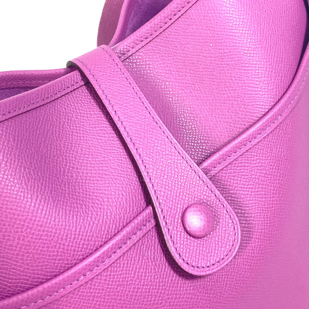HERMES Shoulder Bag Epsom purple H logo punching Evelyn 2 GM Women Used Authentic