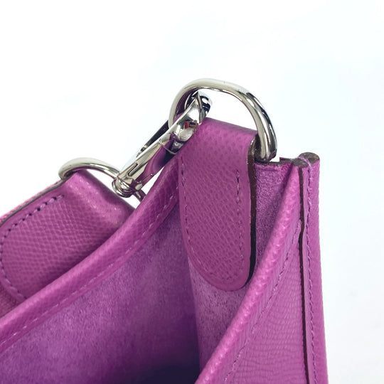 HERMES Shoulder Bag Epsom purple H logo punching Evelyn 2 GM Women Used Authentic