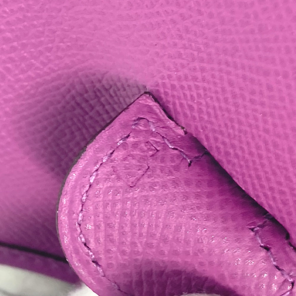 HERMES Shoulder Bag Epsom purple H logo punching Evelyn 2 GM Women Used Authentic