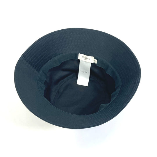 CELINE hat 2AUO1968P cotton/sequins black Embroidered gradient sequin Bucket Women M Used Authentic