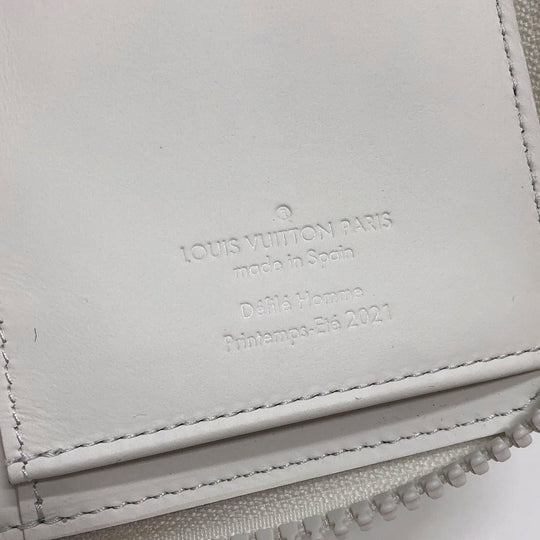 LOUIS VUITTON Long Wallet Purse M80337 Taurillon Clemence white Zippy Wallet Vertical Wallet mens Used Authentic