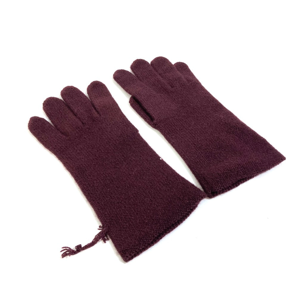 HERMES Glove cashmere Bordeaux apparel Women S Used Authentic