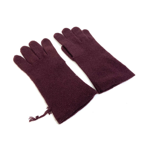 HERMES Glove cashmere Bordeaux apparel Women S Used Authentic