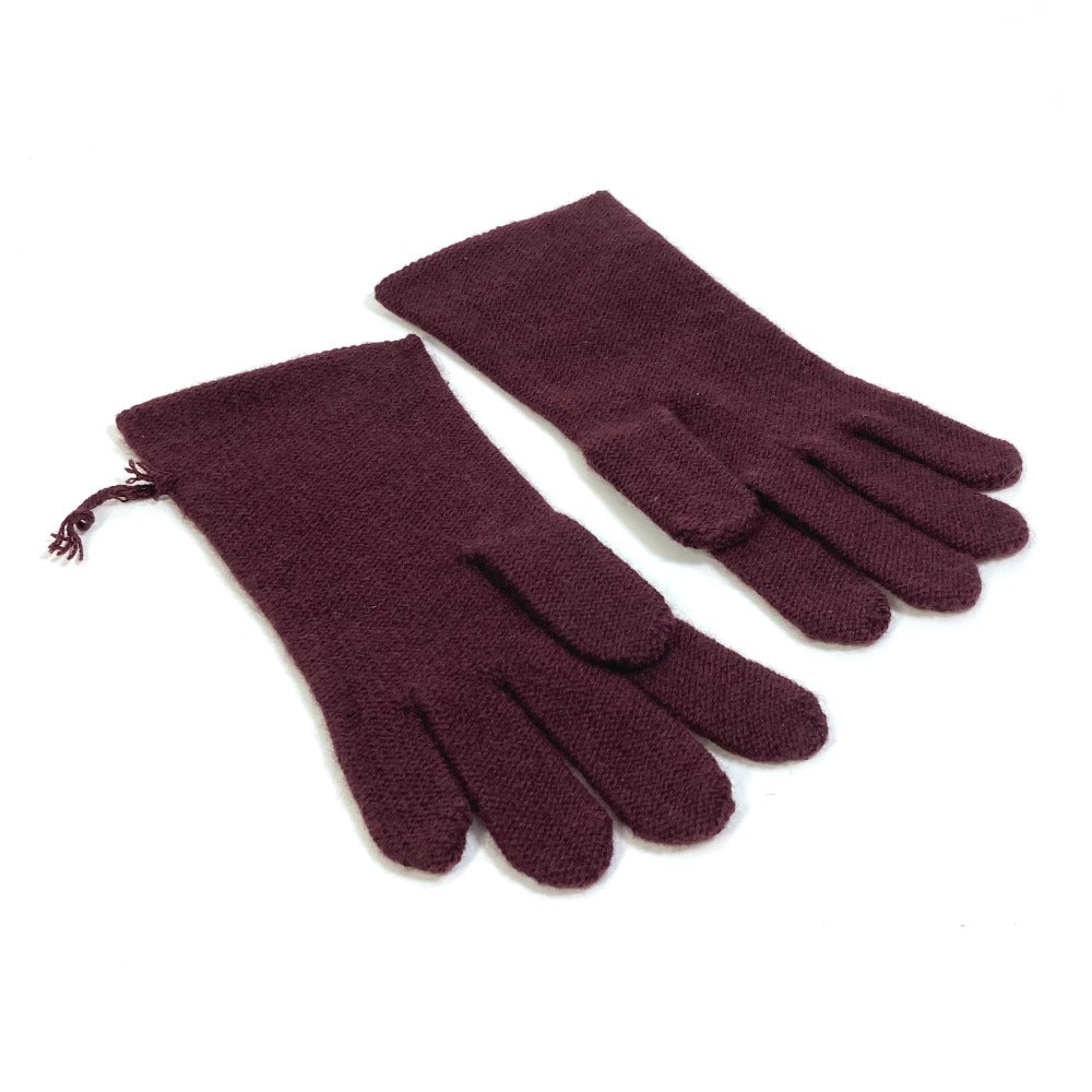 HERMES Glove cashmere Bordeaux apparel Women S Used Authentic
