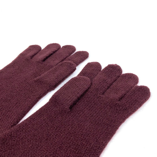 HERMES Glove cashmere Bordeaux apparel Women S Used Authentic