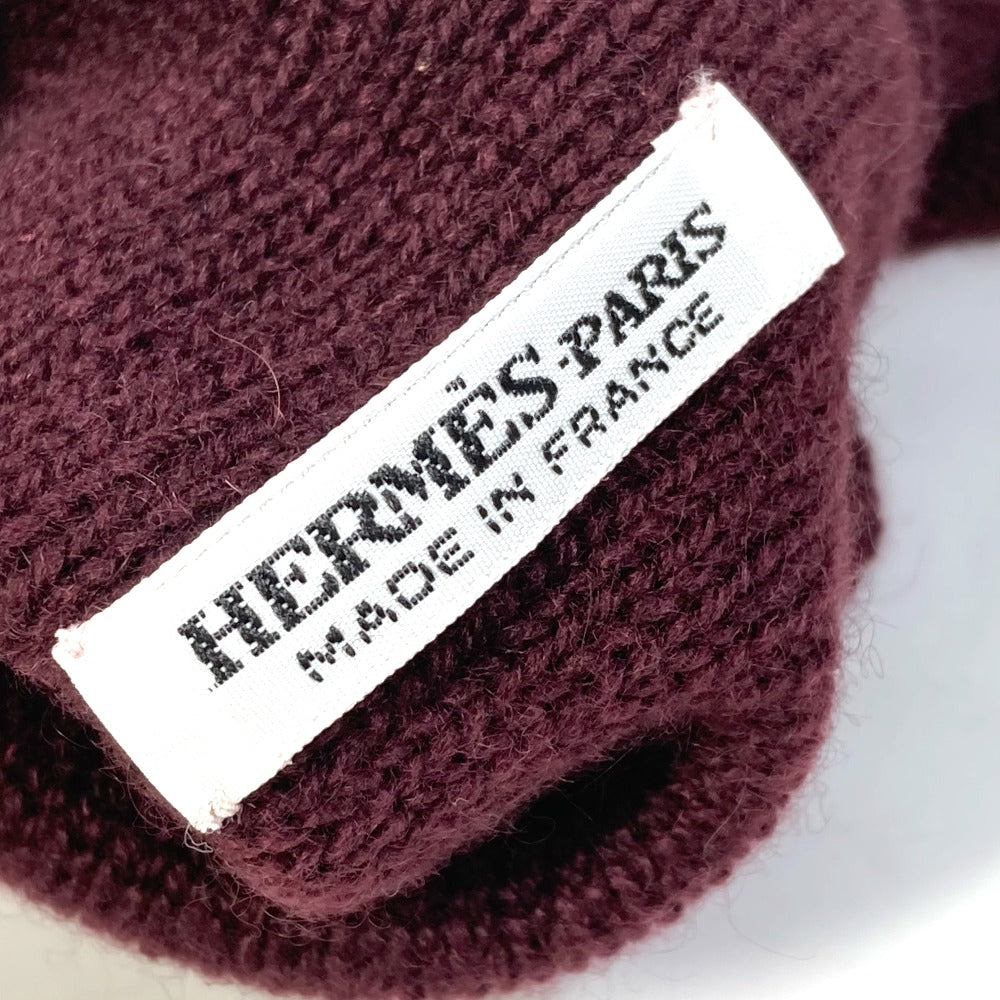 HERMES Glove cashmere Bordeaux apparel Women S Used Authentic