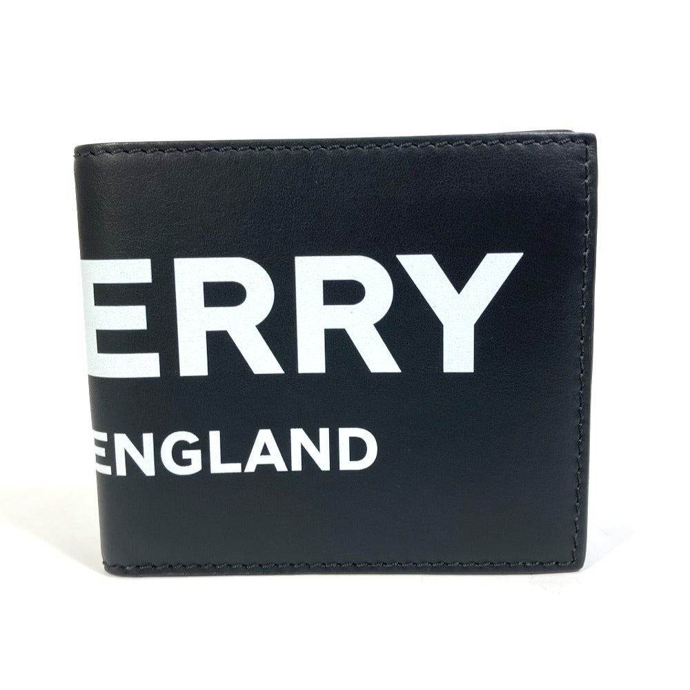 BURBERRY Folded wallet 8013919 leather black logo Wallet mens Used Authentic