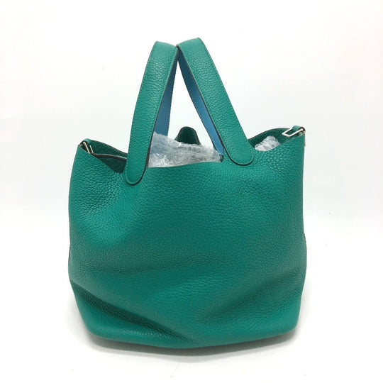 HERMES Handbag Taurillon Clemence green Picotin Lock Eclat MM 22