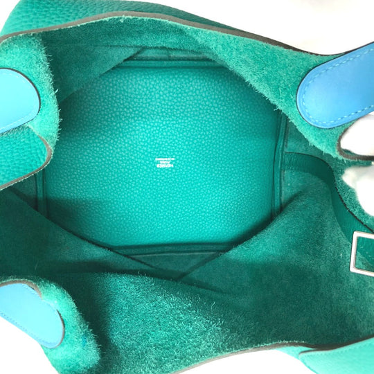 HERMES Handbag Taurillon Clemence green Picotin Lock Eclat MM 22