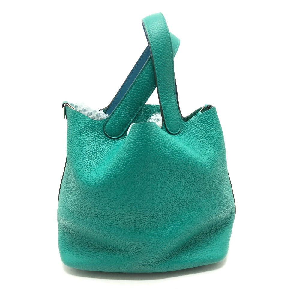 HERMES Handbag Taurillon Clemence green Picotin Lock Eclat MM 22