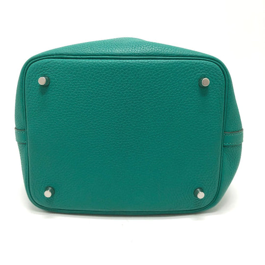 HERMES Handbag Taurillon Clemence green Picotin Lock Eclat MM 22