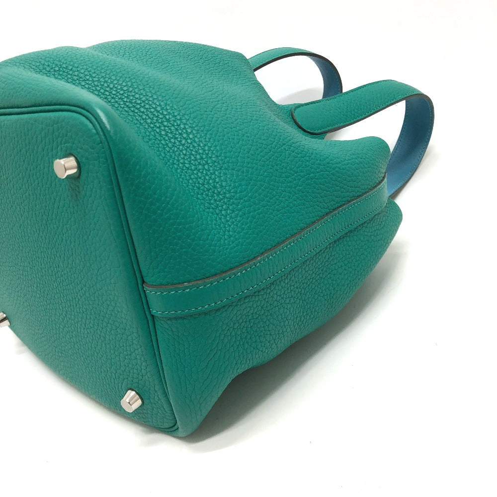 HERMES Handbag Taurillon Clemence green Picotin Lock Eclat MM 22
