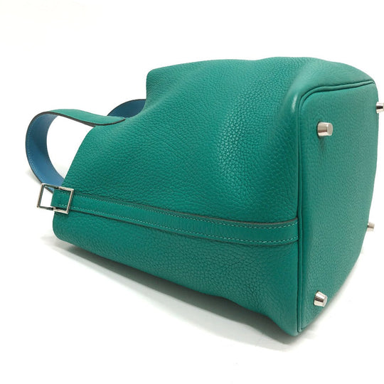 HERMES Handbag Taurillon Clemence green Picotin Lock Eclat MM 22