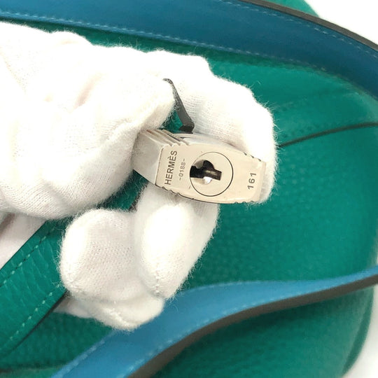 HERMES Handbag Taurillon Clemence green Picotin Lock Eclat MM 22