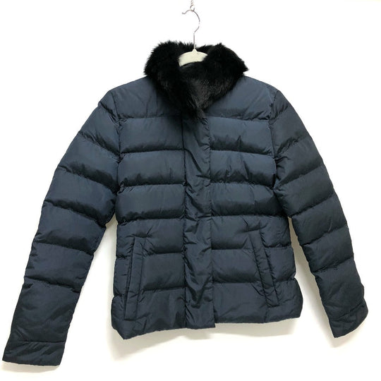 PRADA Down jacket Down, Nylon Navy Women 42S Used Authentic