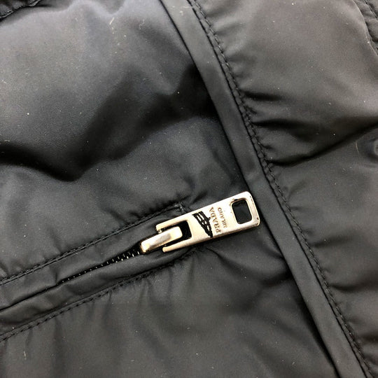 PRADA Down jacket Down, Nylon Navy Women 42S Used Authentic