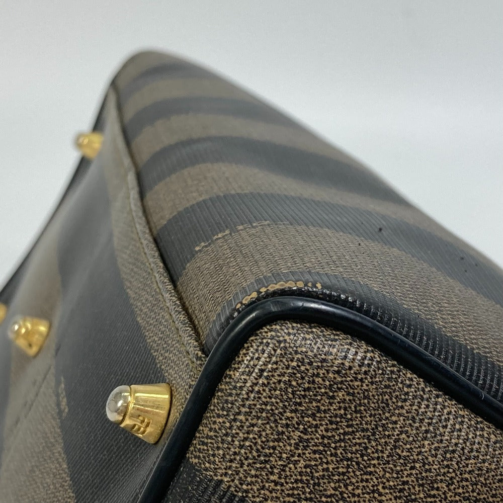 FENDI Boston Duffel bag PVC / Leather Brown Handbag Pecan