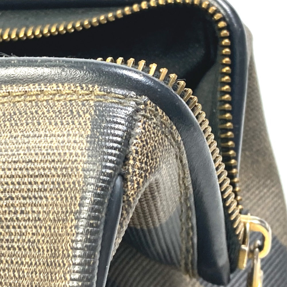 FENDI Boston Duffel bag PVC / Leather Brown Handbag Pecan