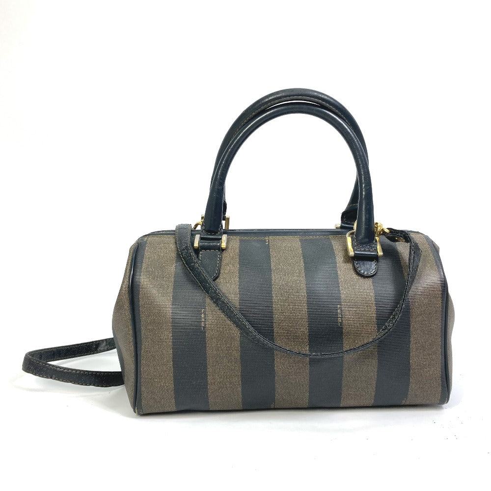 FENDI Boston Duffel bag PVC / Leather Brown Handbag Pecan