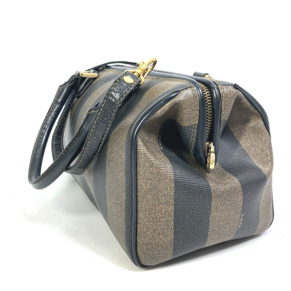 FENDI Boston Duffel bag PVC / Leather Brown Handbag Pecan