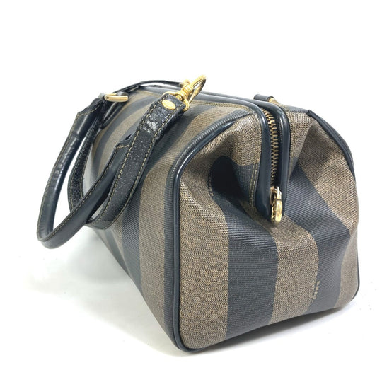 FENDI Boston Duffel bag PVC / Leather Brown Handbag Pecan