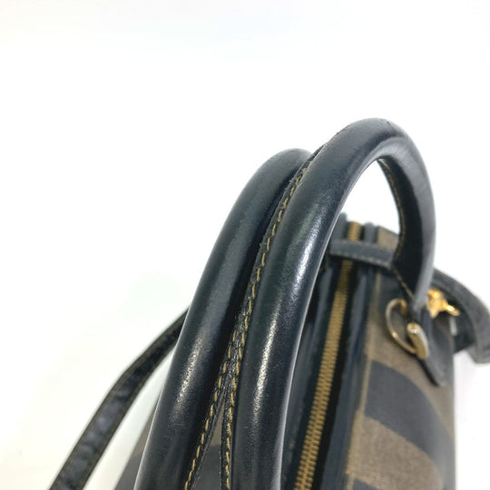 FENDI Boston Duffel bag PVC / Leather Brown Handbag Pecan