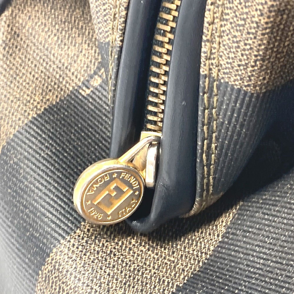 FENDI Boston Duffel bag PVC / Leather Brown Handbag Pecan