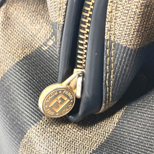 FENDI Boston Duffel bag PVC / Leather Brown Handbag Pecan