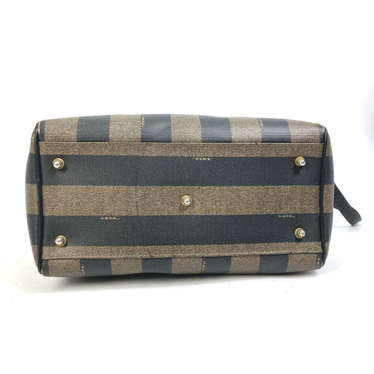 FENDI Boston Duffel bag PVC / Leather Brown Handbag Pecan