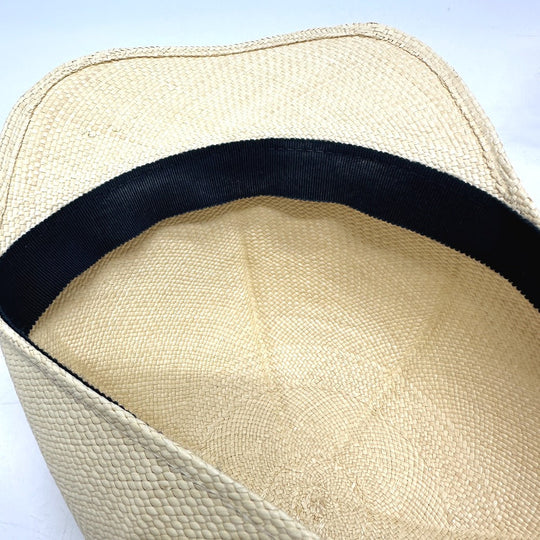 HERMES cap Cotton, Viscose beige Panama Brisa Newsboy Cap Riley unisex(Unisex) 58 Used Authentic