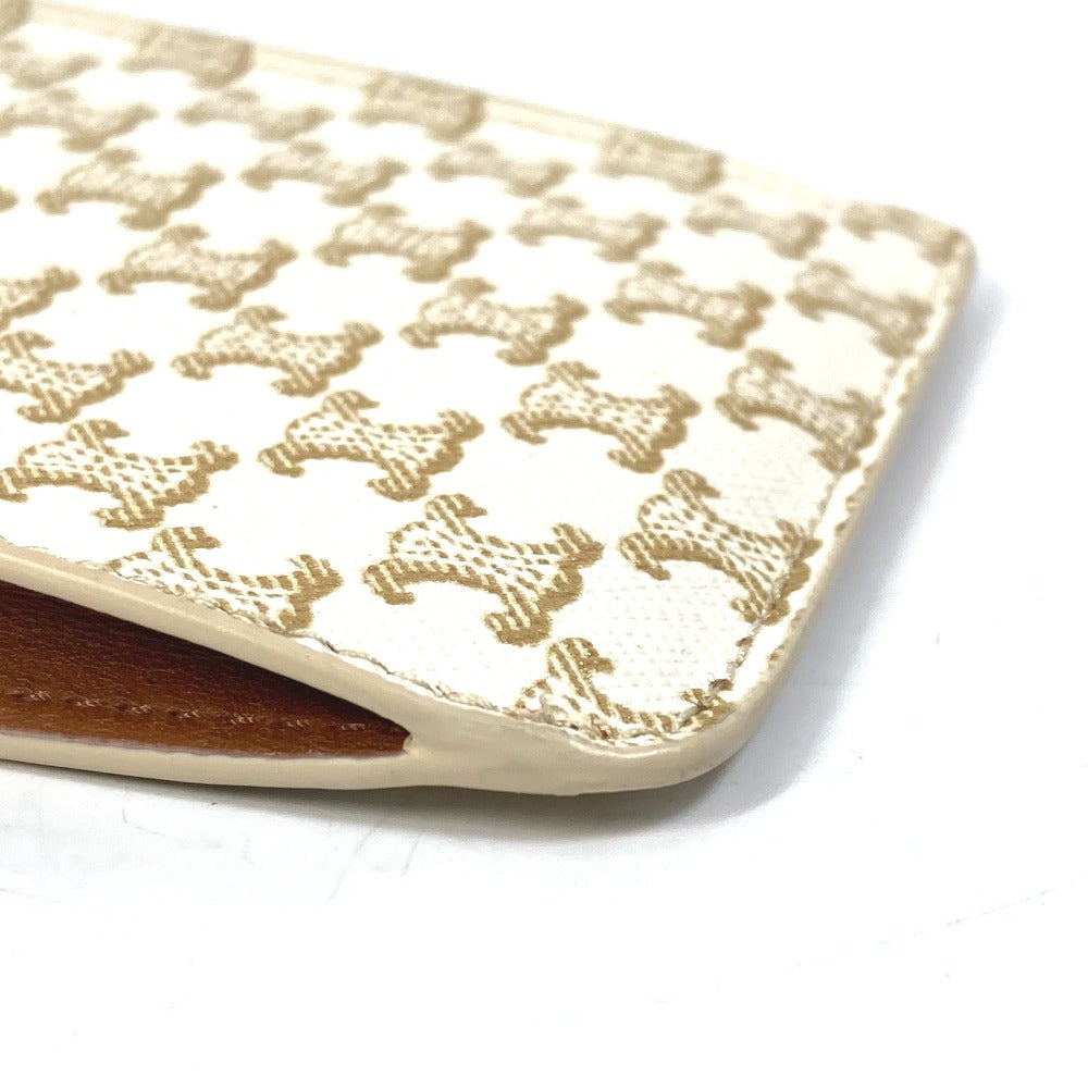 CELINE Mobile case 10G332CQD  PVC / nylon beige triomphe phone case bail pouch Women Used Authentic