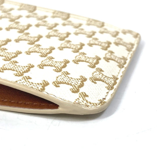 CELINE Mobile case 10G332CQD  PVC / nylon beige triomphe phone case bail pouch Women Used Authentic