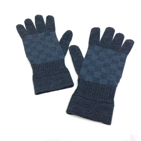 LOUIS VUITTON Glove M70008 Wool, Elastane Gray type Damier Grafitte Damier Gon Petit mens Used Authentic