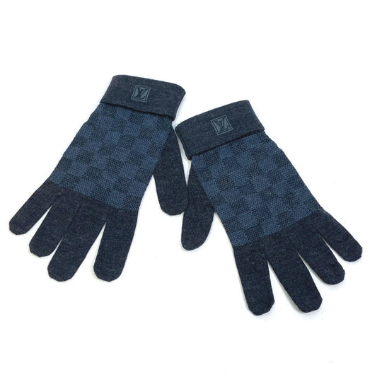 LOUIS VUITTON Glove M70008 Wool, Elastane Gray type Damier Grafitte Damier Gon Petit mens Used Authentic